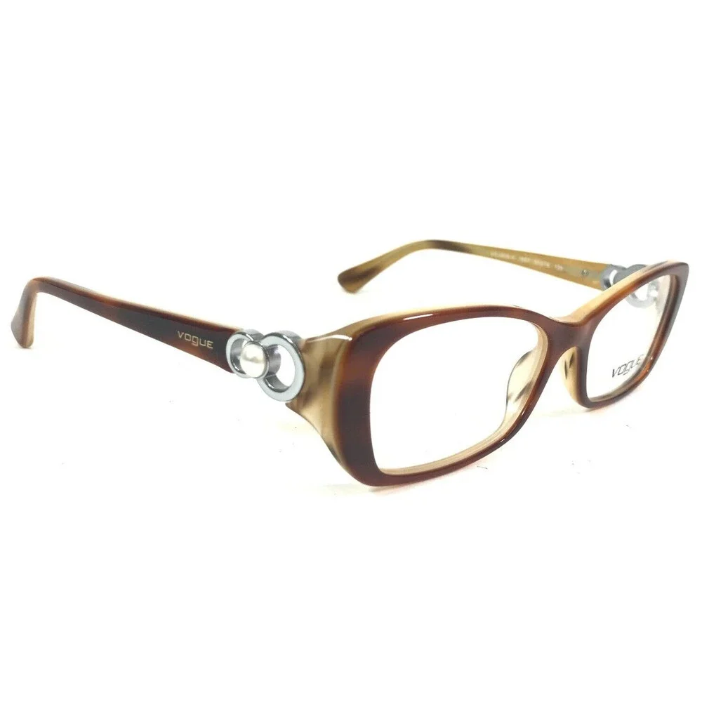 Vogue Eyeglasses Frames VO2808-H 1667 Brown Cat Eye Faux Pearl 51-16-135